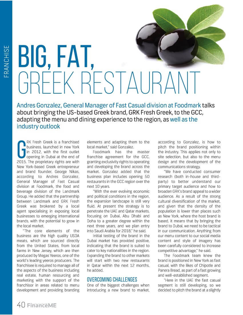 GRK Fresh Greek - Finance ME - September 2016 - Page 40
